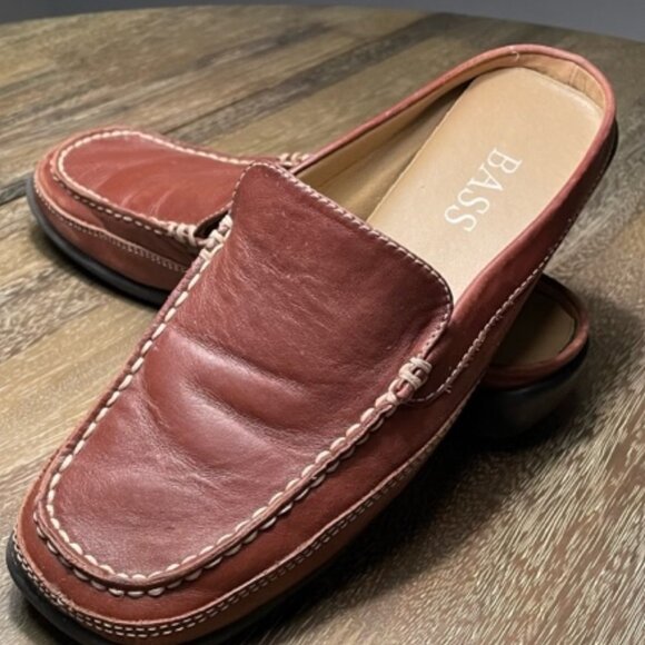 Bass Leather Upper Slides Size 7 1/2 - Picture 1 of 10